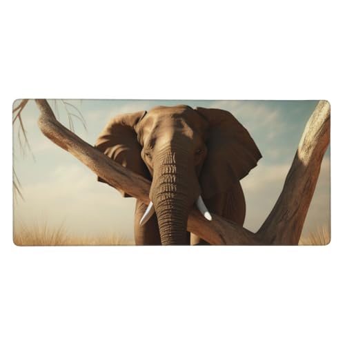 Tapis de souris long 90 x 40 cm au motif éléphant pour le jeu