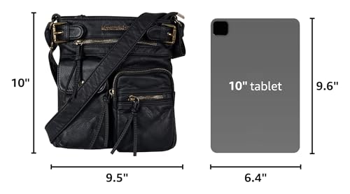 Image of Montana West Crossbody Bag for Women Multi Pocket Shoulder Medium Travel Purses Ultra Soft Washed Leather