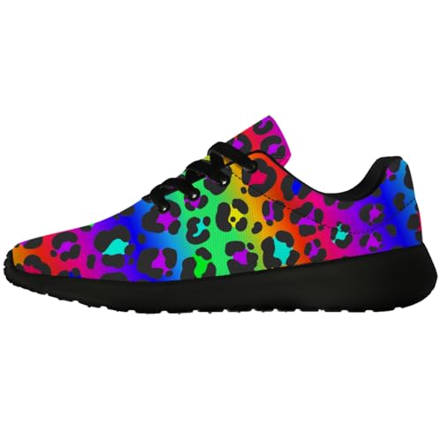 Women's Leopard Print Running Shoes,Comfortable Tennis Walking Sneakers2