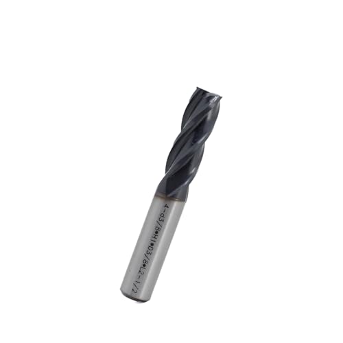 Image of Square End Mill JESTUOUS Carbide 4 Spiral Flute Titanium Coating Drill Bits 1 /8 inch Shank Dia.1 Cut Length for Milling Metal,1 Piece