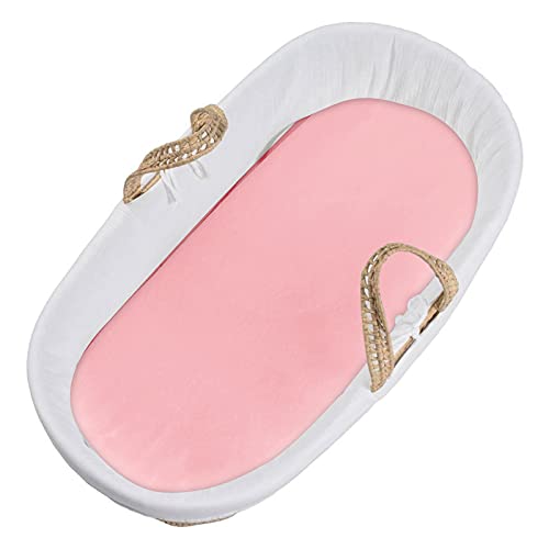 Satin Bassinet Sheets For Baby Girl 2 Pack Pink Bassinet Sheet For Baby Hair And Skin, Soft Silky Bassinet Sheet For Rectangle, Hourglass, Oval Cradle Or Bassinet Pad＆Mattress, Pink #TOP5