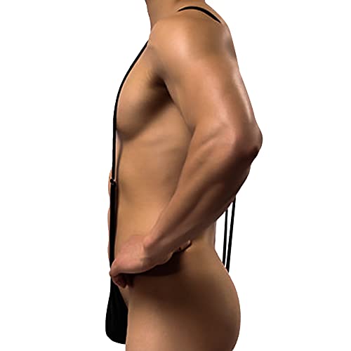 Black Sexy Men's Underwear Sexy Thong Jockstrap Flap Front Stretch Bulge Pouch Brief One Size2