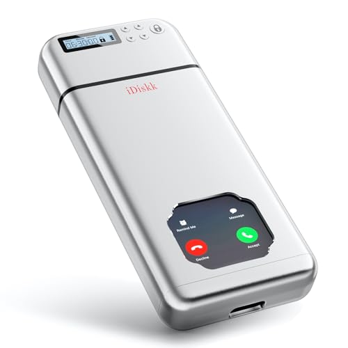Enhance self-discipline: iDiskk phone box with timer lock for smartphone addicts stay focused during study work and relaxation aluminum alloy silver