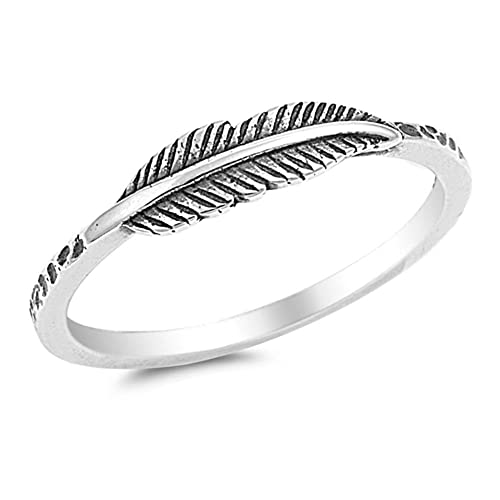 Oxidized Leaf Fashion Feather Ring …