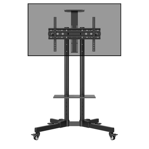 BIG VUE Mobile TV Cart with Wheels for 32-65 Inch LCD LED 4K Flat...