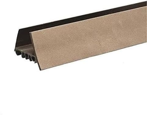 Slide on Door Sweep with Foam Draft Stop - Easy Installation - Slide Right On - for 1" - 1 3/4" Doors 36" Long (Brown)