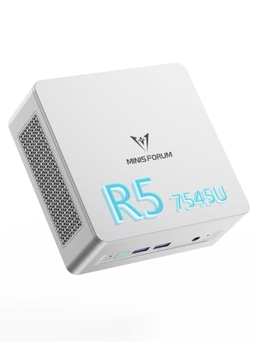 Image of MINISFORUM UM750L Slim Mini PC, AMD Ryzen 5 7545U(6C /12T, Up to 4.9GHz), Mini Computer 32GB LPDDR5 RAM 1TB SSD, Triple Display USB4 /HDMI /DP, 2.5G LAN, USB3.2, WiFi 6E, BT5.2, Radeon 740M, Office Home