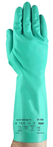 Ansell Alphatec Solvex 37-155 Nitrile Industrial Chemical-Resistant Gloves For Food Handling, Mechanics, Utilities - Xl (10), Green (12 Pairs) #TOP13