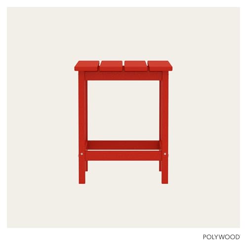 Image of Polywood Long Island 18 inch Side Table, Sunset Red