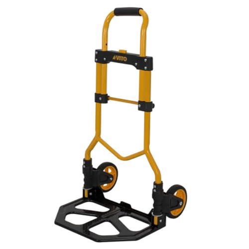 VITO Carretilla plegable | 80 kg de capacidad de carga | Carretilla de mano plegable | Carretilla de transporte plegable | capacidad de carga 80 kg | robusta carretilla de mano | pala grande |