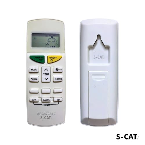 Image of S-CAT Compatible with Daikin AC Remote Original ARC470A12 Model 132I (No Backlight) Suitable for 1 1.5 2 Ton Split /Window AC (Match Old Remote Exactly, Contact Customer Care for Order)