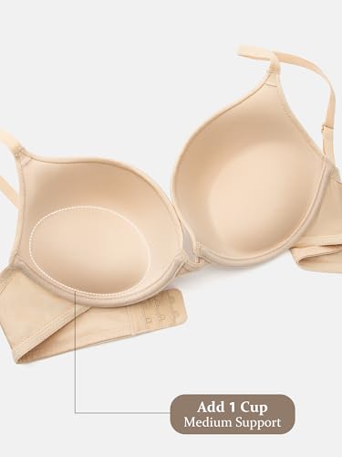 Push Up Bras for Women Demi Tshirt Bra Add 1 Cup Padded Sexy Plunge with Underwire3