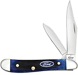 Case WR XX Pocket Knife Sawcut Blue Bone Peanut Item #14306 - (6220 SS) - Length Closed: 2 7/8 Inches