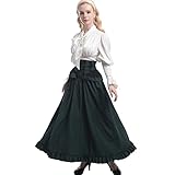 ♛ Paquete: blusa + falda. Material: parte superior de tejido jacquard, falda de spandex, material de alta calidad y mano de obra exquisita, la ropa medieval para mujer es supersuave, transpirable y cómoda para darte una excelente experiencia de uso.