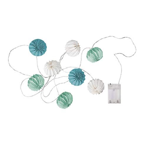 Preisvergleich Produktbild Butlers Hanami Lichterkette Pastell 260cm - Beleuchtungskette mit LED-Lampions - Strahlende Dekoration mit 8 Leuchten