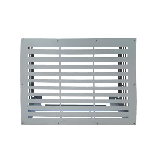 Copri Condizionatore da Interno ed Esterno in Lamiera Preverniciata Bianco-Grigio SP. 6/10 – Misure L86xP44xH68 cm – Modello Linear – Fornito Smontato con Kit di Montaggio e Istruzioni incluse