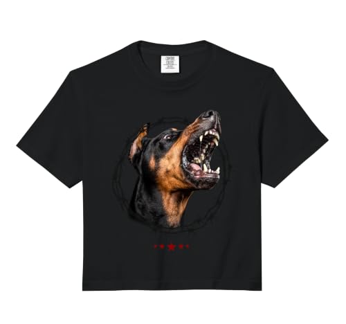 Doberman Shirt, Designer Retro Streetwear high end Fashion Comfort Colors Crop Top