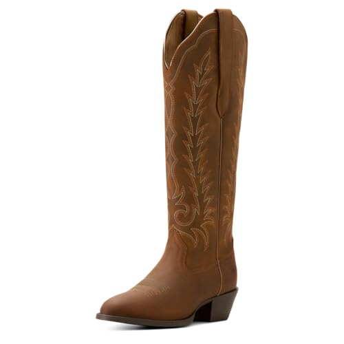 Ariat Women's Heritage R Toe Tall Stretchfit Western Boot, Distressed Brown, 9
