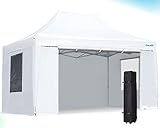 Quictent Privacy 10'x15' Pop up Canopy Tent with Sidewalls, Heavy Duty Instant Outdoor Party Event Shelter Enclosed Waterproof, Mesh Windows (White)