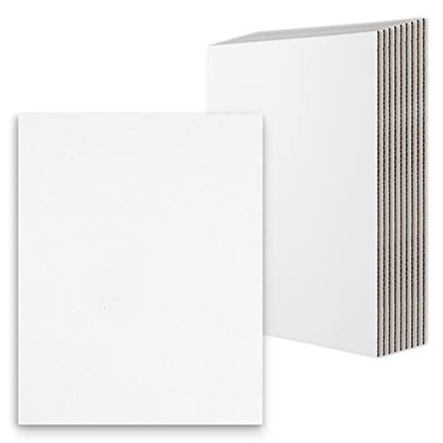 Image of Golden State Art 10 Pack 11x14 Corrugated Cardboard Sheets | 3mm Thick White Flat Square Inserts Layer Pads for Shipping, Mailing, Packaging or Art Crafts, Photo Backing (One-side White)