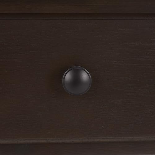 Image of SAFAVIEH Furniture - Gomez 1-Drawer Corner Table - Dark Chocolate - Solid Wood - Classic Corner Storage Design - Ideal for Entryway, Living Room, Home Office, 33.1 inch W x 17.3 inch D x 28 inch H (AMH5709F)