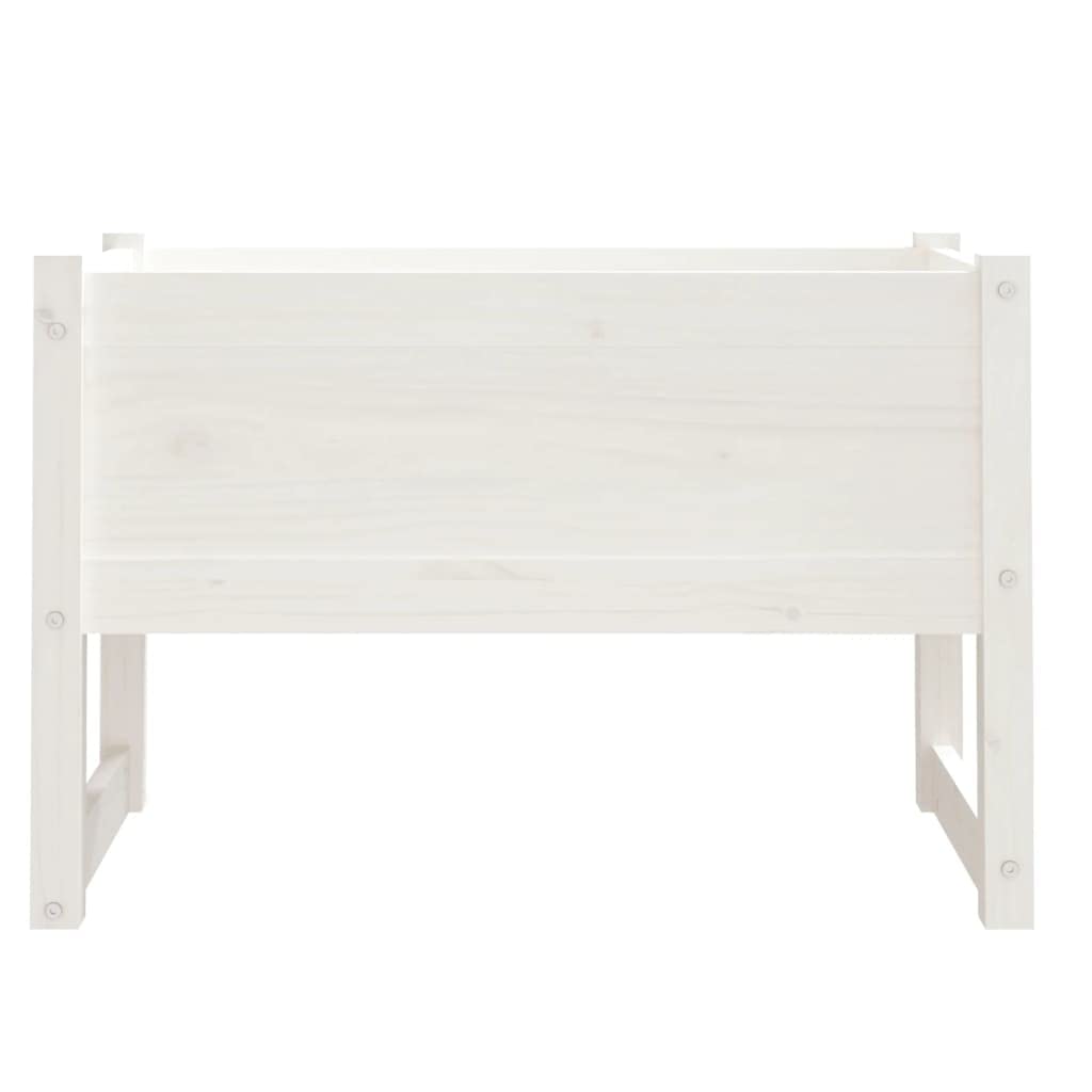 Donice 2 szt biale 32x30x29 cm stal walcowana na zimno do ogrodu balkonu tarasu dekoracyjne skrzynie na kwiaty z solidna rama montaz wymagany