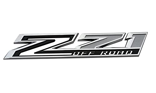 Image of 2pack New Big Z71 Off Road Emblems Side Decals 3D Badges Compatible with fits 2019-2025 Silverado Offroad Parts 84632695 (Chrome Black)