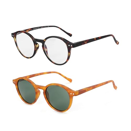 ZENOTTIC Polarized Round Sunglasses Small + Reading Sunglasses for Women Men