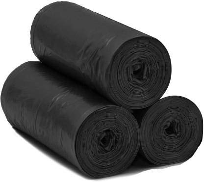 KRUM Garbage Black Bag - Heavy Duty Trash Bags for Home, Office, and Outdoor Use 24 X 30 Inches Large size ( 45 Bags pack of 3*15)