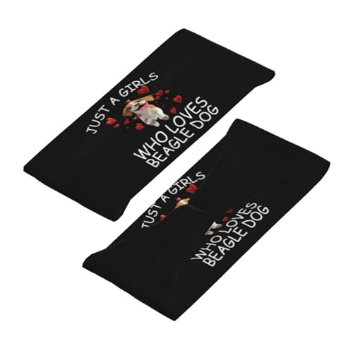 Just A Girls Who Loves Beagle Dog Adjustable Sports Headband Moisture Wicking Sweatband for Running Workout4