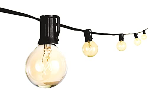 SFEG G40 String Lights - 5W Warm Incandescent Shatterproof Glass Bulbs, 18-Gauge Wire - Dimmable Globe String Lights for Backyard, Patio, Porch, Garden - Decorative Outdoor Hanging Lights - 25ft