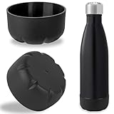 Linkidea 2 Pack Water Bottle Boot Compatible with 17oz Original, BJPKPK, MIRA Cascade Cola Shaped Bottles, Silicone Bottle Bottom Sleeve Bumper Protector (Black)