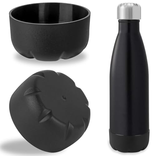 Linkidea 2 Pack Water Bottle Boot Compatible with 17oz Original, BJPKPK, MIRA Cascade Cola Shaped Bottles, Silicone Bottle Bottom Sleeve Bumper Protector (Black)