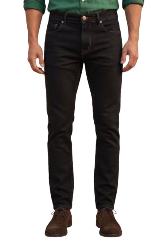 Image of Louis Philippe Men's Slim Fit Stretch Fabric for Comfort Premium wash Aesthetic Authentic Twill and Durable Jeans