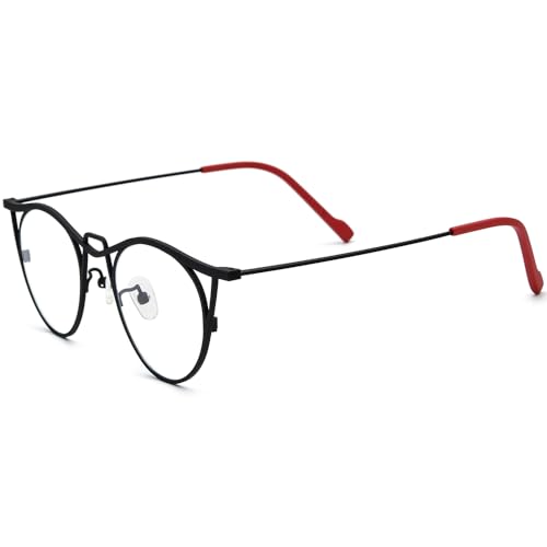 Image of FONEX Colorful Pure Titanium Glasses Frame Women Retro Round Eyeglasses F85782