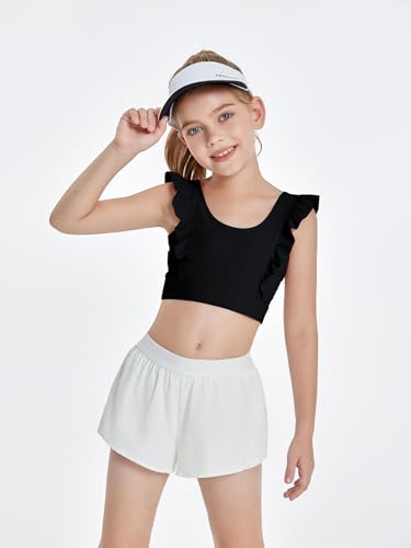 Girls Training Bra Cute Ruffle Sports Bra for Kids Comfort Dance Yoga Crop Top2