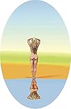 Sexy Nude Blonde Woman On The Beach Cartoon Vinyl Decal Sticker 5'