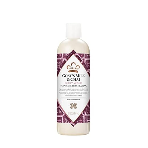 Nubian Heritage Body Wash Cleanser for All Skin Types Goats Milk and Chai Made with Fair Trade Shea Butter 13 oz