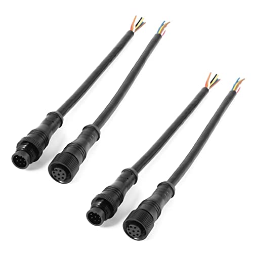 Sxmrmnx 4 cables conectores impermeables de 8 pines M/F, color negro