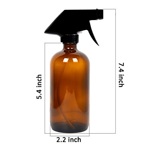 Youngever 5 Pack Empty Amber Glass Spray Bottles, 8 Ounce Refillable Container for Essential Oils, Cleaning Products, or Aromatherapy, Trigger Sprayer with Mist and Stream Settings2