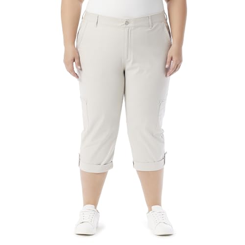 Gloria Vanderbilt Women's Cargo Capri Tab Roll Cuff with Zip Front