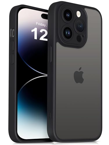 Mootobo Coque iPhone 14 Pro Max avec Protection d'objectif, Protection Antichoc de qualité Militaire, Coque arrière Mate Fine et Anti-Rayures, 6,7 Pouces, Noir