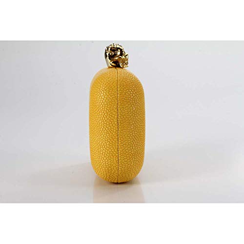 clutch pashmina stingary caveira metal amarelo besha
