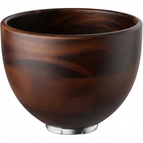 Image of Cofun Premium Wood Mixing Bowl, Compatible with 4.5-5 Qt Tilt-Head Stand Mixers, Natural True Wooden Bowls, 5 Qt Kitchen Aid Bowls for Mixer with Stainless Steel Locking Base