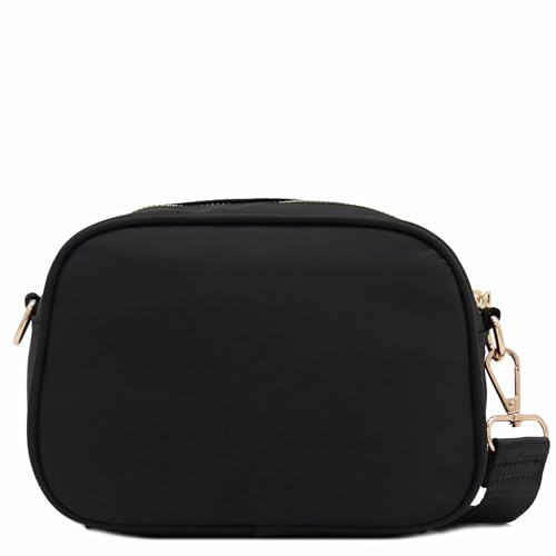 Image of FashionPuzzle Quilted Nylon Crossbody Bag with Wide Strap