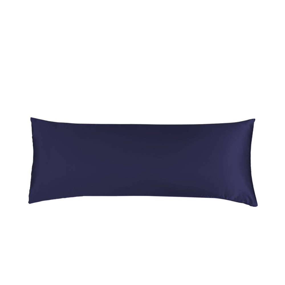 1PC Satin Body Pillowcase for Hair and Skin, Luxurious and Silky Pillow case 20x54 Inches (1 x Body (20 x 54 Inches), Navy)