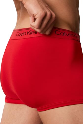 Calvin Klein Herren Trunks, Schwarz/Goji-Beere/Established Red, XL – Ansicht 4