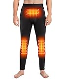 Foiueyga Men's Heated Thermal Underwear Pants Fleece Heated Long Johns Base Layer Bottoms Electric Heating Pants, X-Large Dark Grey
