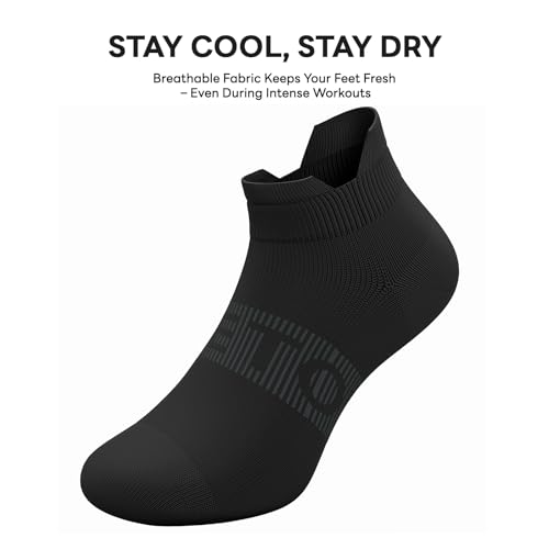 Ankle Compression Socks for Men and Women, 6 Pairs Low Cut Athletic Running Sock with Arch Support and Heel Tab4