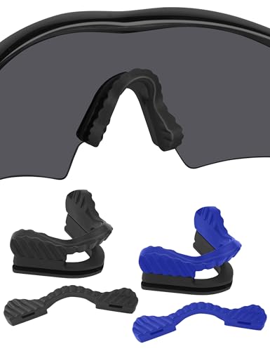 Image of BLAZERBUCK Soft Replacement Nose Pads Nose Pieces for Oakley M Frame Series Sunglasses - Black + Deep Blue